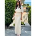 thumbnail image 4 of Apricot Elegant Cowl Neck Ruched Waist Maxi Dress, Minimalist Long Dress For Work Date Vacation, 4 of 8