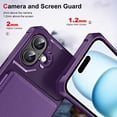 thumbnail image 3 of Allytechgroup Slim Fit iPhone 16 Plus Case, Protective PU Leather Wallet Cover with Card Holder RFID Blocking Back Case Cover for Apple iPhone 16 Plus, Purple, 3 of 8