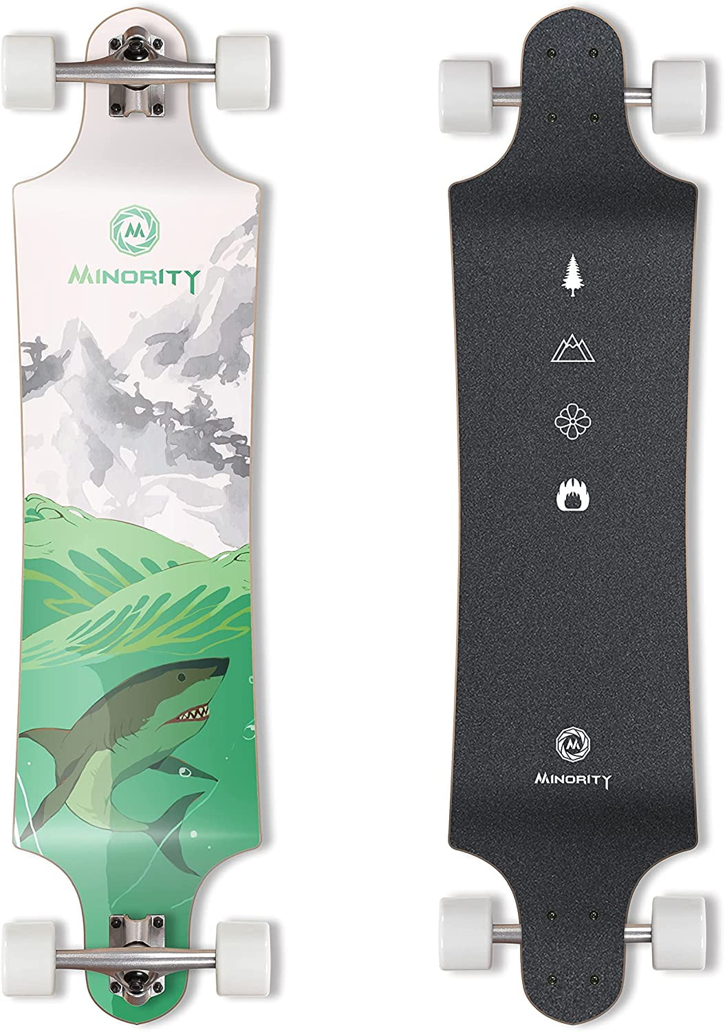 Downhill Maple Longboard Skateboard 40 inch Drop Trough Deck Made for