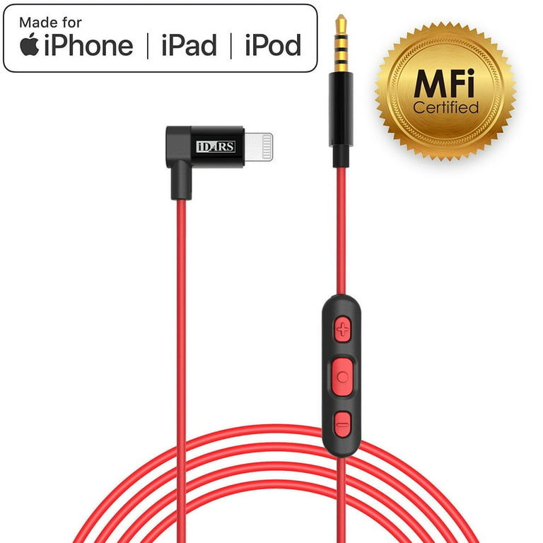 3.5mm Male to Lightning Connector with remote Apple MFI