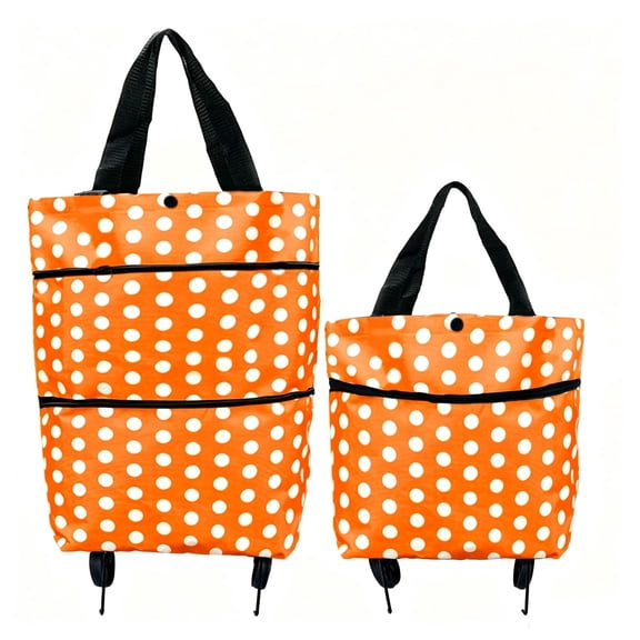 Foldable Shopping Bag with Wheels, Collapsible Cart Foldable Storage Bag Shopping Carts for Groceries, Personal Grocery Cart Bag on Wheels