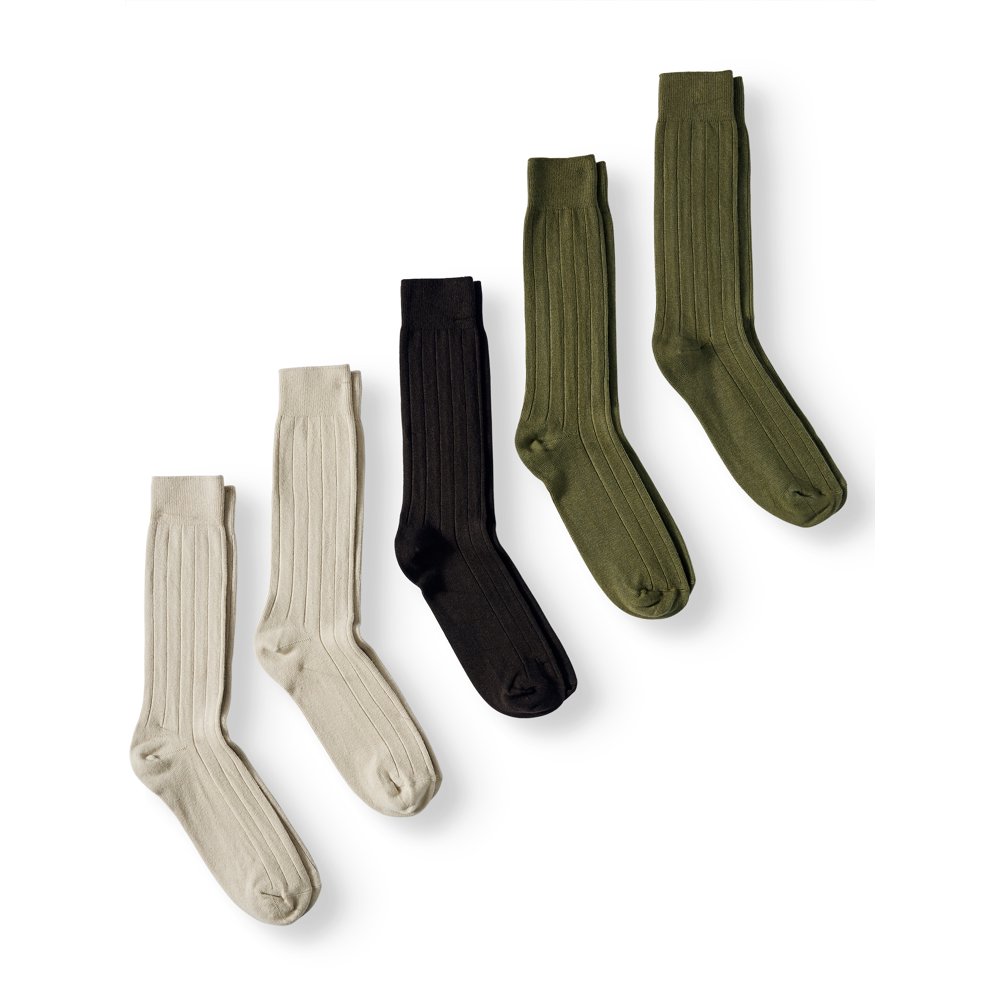 Men's Cotton Rib Crew Socks, 5Pack