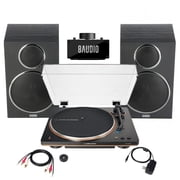 Audio-Technica AT-LP70XBT-BZ Fully Automatic Wireless Belt-Drive Turntable Bundle with Amplifier System (2 Items)