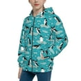 thumbnail image 2 of Kdxio Penguins On The Ice In The Sea Pattern Kids Boys Girls Zip Up Hoodie 3D Printed Hooded Sweatshirt Hoody Coat with Pocket 7-12 Y-Small, 2 of 6
