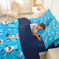 thumbnail image 4 of Feelyou Cartoon Shark Twin Bedding Sets for Boys Girls Kids, Ocean Cute Marine Wildlife Bedding Comforter Set, Blue, Blue Reversible, 7-Piece, 4 of 7