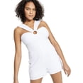 thumbnail image 2 of Bar III Women's Zipper Halter Neckline Eyelet Romper Bright White Size M, 2 of 3
