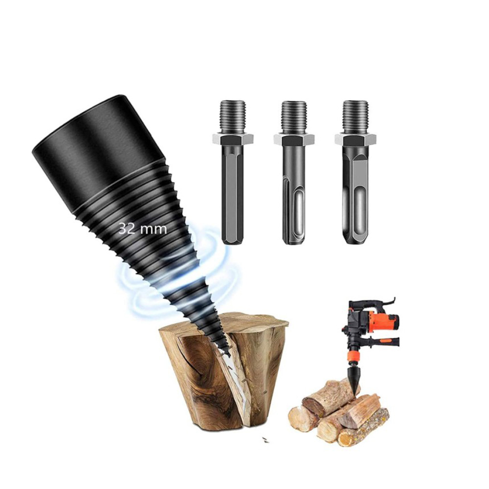 32//42mm Log Wood Splitter Drill Screw Cone Driver Kindling Bit Firewood Cut Tool