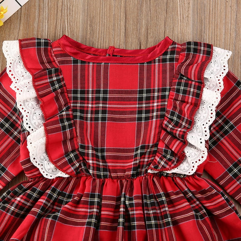 Newborn plaid shop christmas dress