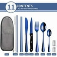 thumbnail image 2 of Portable Black Flatware Set 10 Piece Reusable Travel Cutlery Eco Friendly, 2 of 6