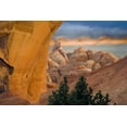 thumbnail image 2 of Paulson, Don 32x23 Gold Ornate Wood Framed with Double Matting Museum Art Print Titled - UT, Arches NP Setting sun illumines Skyline Arch, 2 of 4