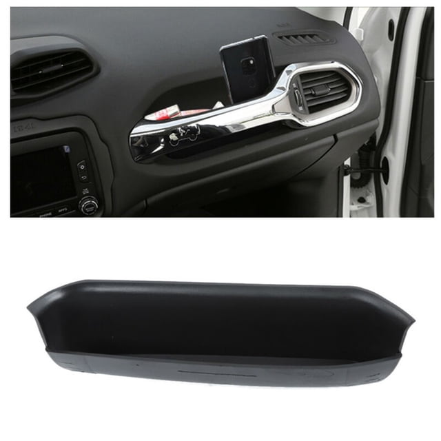 1pc For Jeep For Renegade 2015-2020 Co-Pilot Grab Bar Storage Tray Organizer Box Black Car Storage Box With ABS Material