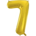 thumbnail image 2 of Unique Industries Foil Big Number 7 Shaped 34" Gold Solid Print Balloon, 2 of 4