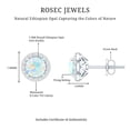 thumbnail image 6 of Rosec Jewels Round Shape Ethiopian Opal Stud Earrings with Moissanite Halo (AAA Quality), 925 Sterling Silver, 6 of 8