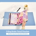 thumbnail image 5 of Flowers Roses and Floral 2 Pack Pencil Pouches Zipper Pencil Case 3 Ring Pencil Pouch Cosmetic Bag, 5 of 6