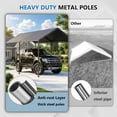 thumbnail image 3 of TANGJEAMER 10x20 ft Metal Carport Car Canopy Portable Car Tent Garage,Gray, 3 of 7