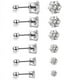 thumbnail image 3 of Pendientes de acero de titanio de moda, pendientes de aguja fina con seis garras, pendientes de circonita de acero inoxidable redondos, pendientes para hombre, joyería piercing, 3 of 6