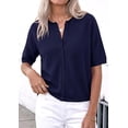 thumbnail image 3 of PRETTYGARDEN Women Spring Short Sleeve Cardigan Sweaters Button Down Knit Shirt Blouse Dressy Casual Tops Summer Outfits, 3 of 8