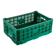 Cater Tek Rectangle Green Plastic 36L Collapsible Milk Crate - Stackable - 23 1/2" x 15 3/4" x 8 1/2" - 1 count box