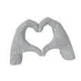 thumbnail image 1 of Escultura de mano de corazón Adorno de escritorio Artesanía fina Centro de mesa Corazón Plata L, 1 of 9