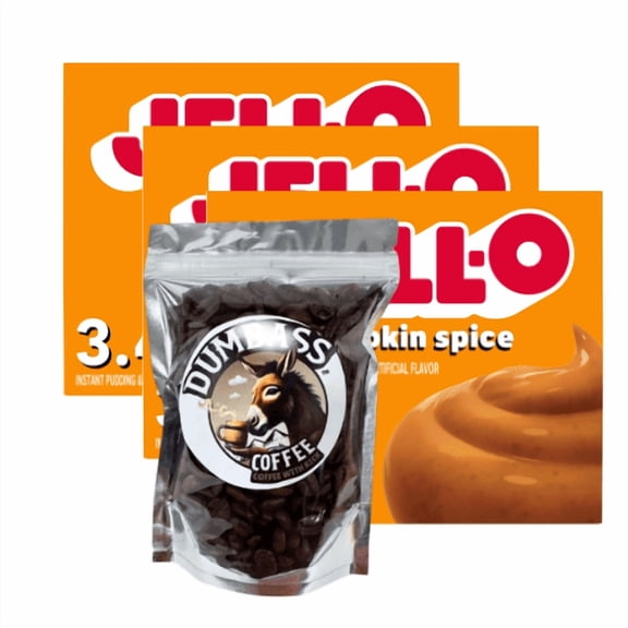 Instant Pudding & Pie Filling Mix 3.4 oz Box (Pack of 3) (Pumpkin Spice) with D.A Coffee Beans