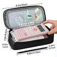 thumbnail image 5 of Large Pencil Case, Pencil Pouch with Zipper Compartments, Pencil Case for Adults, Stationery Pouch Pen Case for Office, Black, 5 of 6
