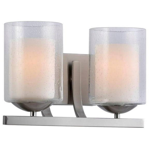 Woodbridge Lighting Cosmo 2-Light Metal Bathroom Light in Satin Nickel