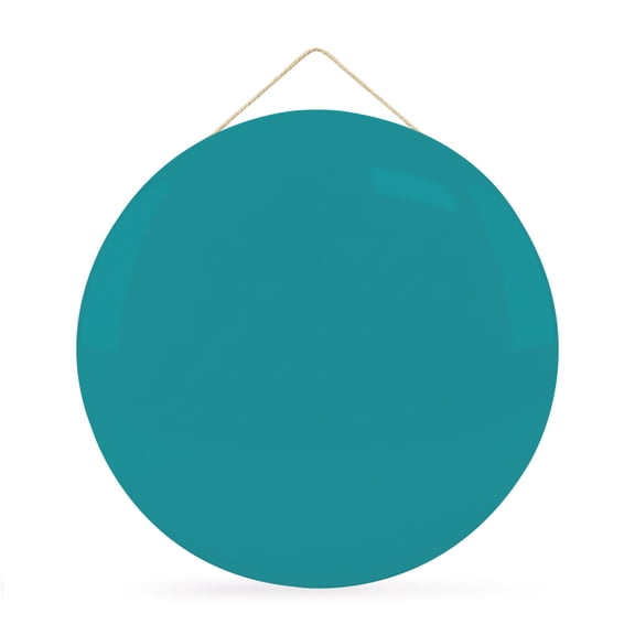 Welcome Sign for Front Door, Teal Round Metal Welcome Front Porch Decoration, Turquoise Pure Teal Entryway Wall Hanging Sign for Living Room Kitchen Hallway Housewarming Gift 12''