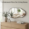 thumbnail image 5 of VITALOOM Irregular Wall Mirror 30"x16.5", Small Asymmetrical Mirror for Wall Decor, Matte Black Rust Proof Aluminum, Tempered Glass Wavy Mirror for Powder Room, Entryway & Aesthetic Bedroom, 5 of 9