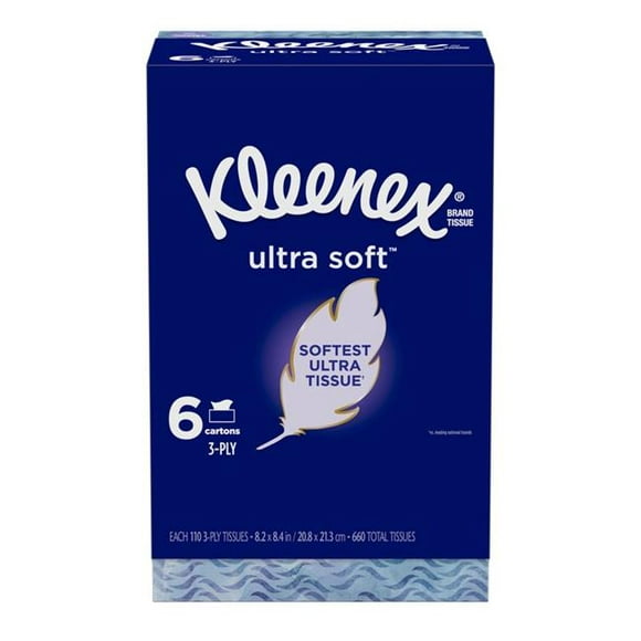 Kleenex Tissu Facial Ultra Doux - Pack de 4 - 110 Comte
