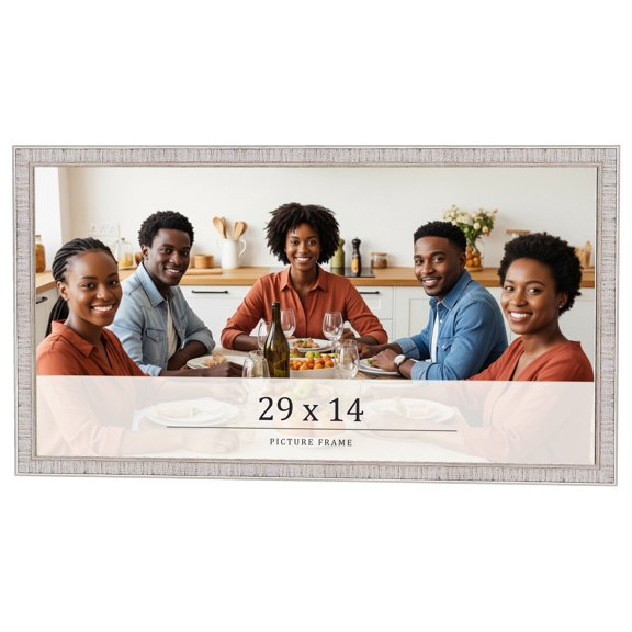 29x14 Frame White Real Wood Picture Frame Width 0.75 inches | Interior Frame Depth 0.5 inches |