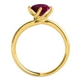 thumbnail image 3 of Aonejewelry 0.85 Carat 6mm Round Shape Created Ruby Gemstone Solitaire Engagement Ring Women Crafted In 10K Rose White & Yellow Gold, 3 of 5