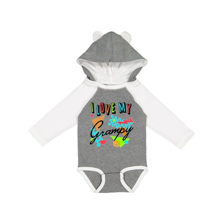 

Inktastic I Love my Grampy- 80s retro style Gift Baby Boy or Baby Girl Long Sleeve Bodysuit
