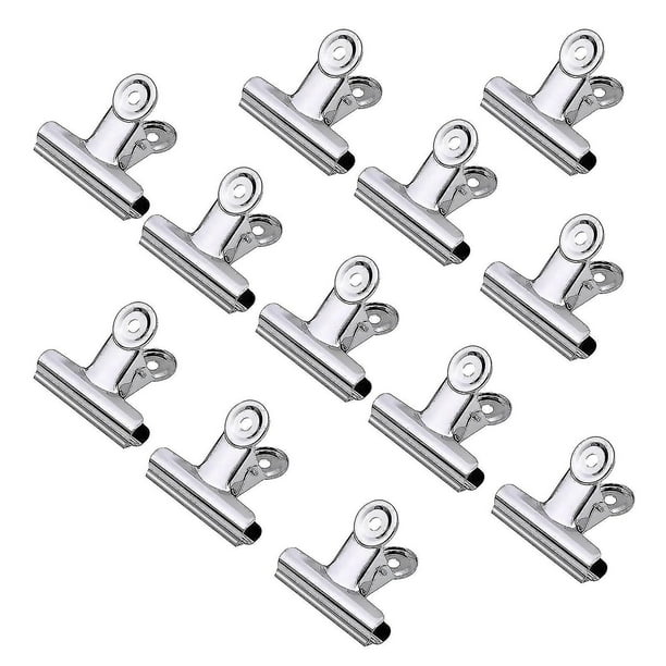 Paquete de 12 pinzas para patatas fritas, pinzas para bolsas, pinzas para alimentos, pinzas de acero inoxidable para bolsas, pinzas de agarre herméticas para el hogar, la cocina, la oficina