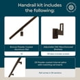 thumbnail image 5 of Modern Aluminum Handrail Grab Bar Kit, Adjustable Steel Brackets Included, Returns to Wall, 14 Foot Handrail, Bronze, 5 of 7
