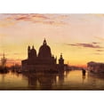 thumbnail image 2 of Edward William Cooke 24x19 Black Ornate Framed Double Matted Museum Art Print Titled: Venice, Santa Maria Della Salute at Sunset (1852), 2 of 5