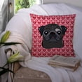 thumbnail image 3 of Carolines Treasures BB5333PW1414 Black Pug Hearts Fabric Decorative Pillow, 3 of 4