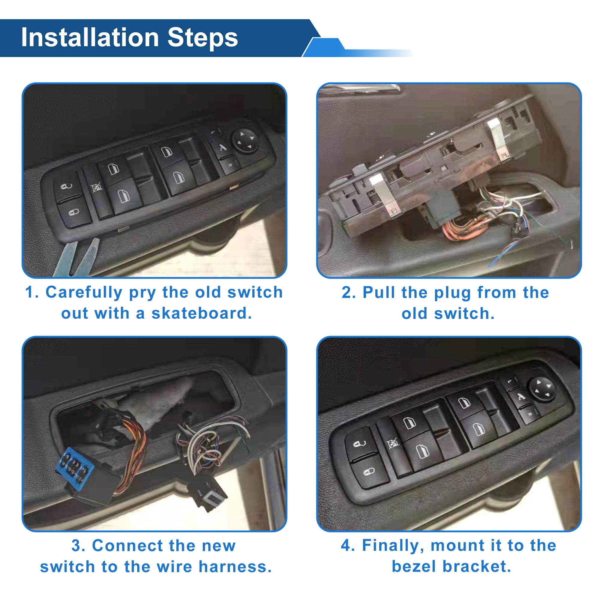 Unique Bargains Power Window Switch for Toyota Tundra 2000-2004 No.8482060190 Black