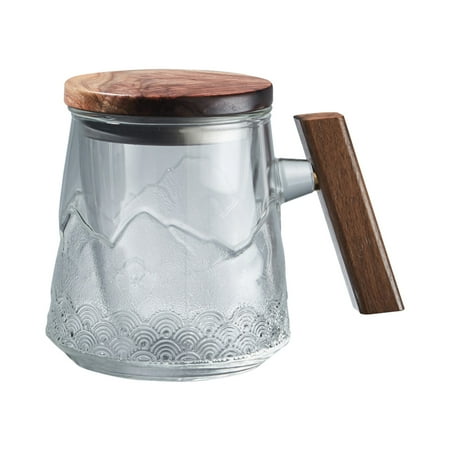 

1Pc Glass Tea Cup Heat-resisting Tea Cup with Lid and Filter Cup (As Shown)