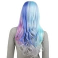 thumbnail image 4 of Long Curly Multi-Color Colorful Hair Full Wigs - Charming Lolita Cosplay Party Wig (Blue Purple Pink） …, 4 of 7
