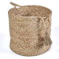 thumbnail image 3 of LR Home Braided Round Jute 17" Storage Basket with Handles, Natural/Tan Solid, 3 of 11