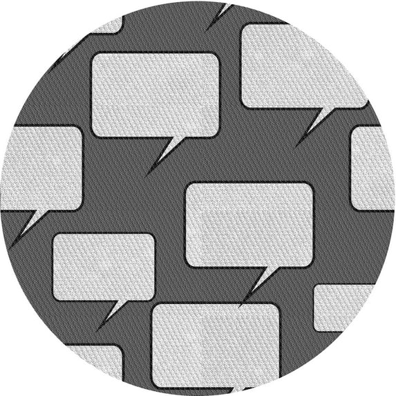 Ahgly Company Indoor Round Patterned Platinum Silver Gray Area Rugs, 4' Round