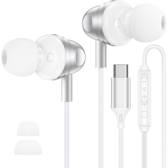 Wired Earbuds USB C in Ear Headphones for iPhone 17 Pro Max 17Pro 17 Air iPhone 16 Pro Max 16 15 Plus 16e i Phone 17 Ear Buds Wired Headphones with Type C Plug Earphones Ear Phones with Microphone