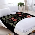 thumbnail image 3 of Stylish Floral Design Flannel Blanket - Soft Warm Cozy for Sofa Travel Bed & Chair - Perfect for Home Decor, 3 of 7