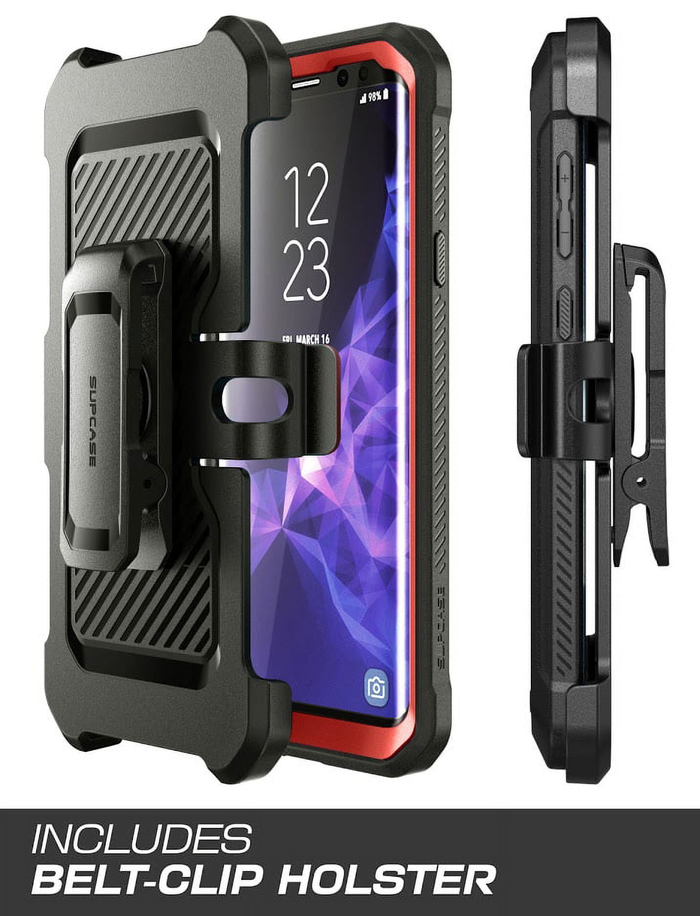 SUPCASE Unicorn Beetle Pro Series Case Designed for Samsung Galaxy S9+ Plus, with Built-in Screen Protector Full-Body Rugged Holster Case for Galaxy S9+ Plus (2018 Release) (MetallicRed)