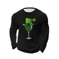 thumbnail image 4 of VBTAPA Mens St. Patricks Day T Shirts Shamrock Print Tshirt Clover Graphic Tee Long Sleeve St Patty's Day Waffle Tshirts Black XXXL, 4 of 6