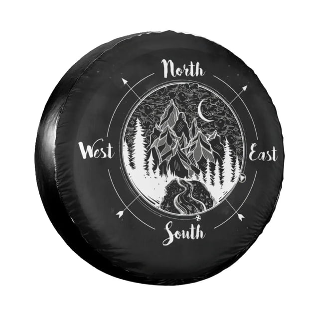 Custom Compass With World Map Spare Wheel Tire Cover for Suzuki Cardinal Points Of Earth Vehicle Accessories 14" 15" 16" 17"