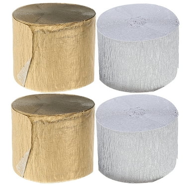 HEATSHAKING Birthday Party Streamers Silver 4 Rolls Wedding Theme Anniversary Event Paper Streamer