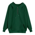 thumbnail image 6 of adviicd Women's Oversized Hoodies Casual Long Sleeve V Neck Half Zip Up Sweatshirts 2025 Trendy Spring Outfits Fall Dark Green, 4XL, 6 of 6