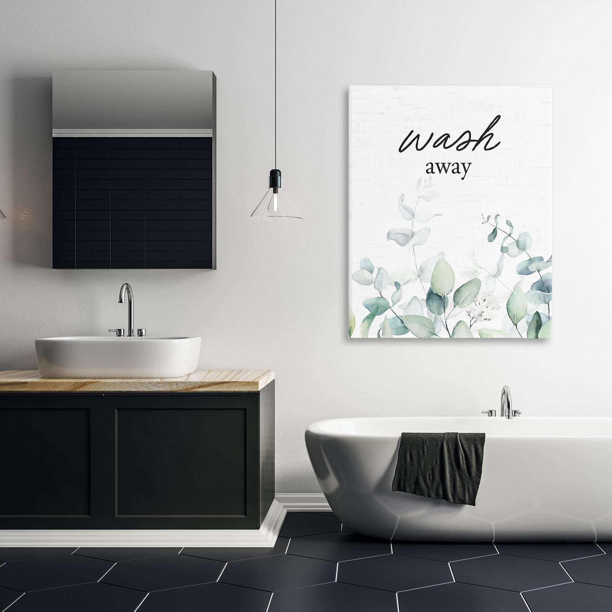 Wash Away Eucalyptus Canvas Wall Art, design by Lettered and Lined