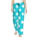 thumbnail image 1 of Balery Aqua And White Polka Dot Pantalones de pijama para mujer, pijamas ultraligeros, pantalones de estar por casa-Medium, 1 of 6